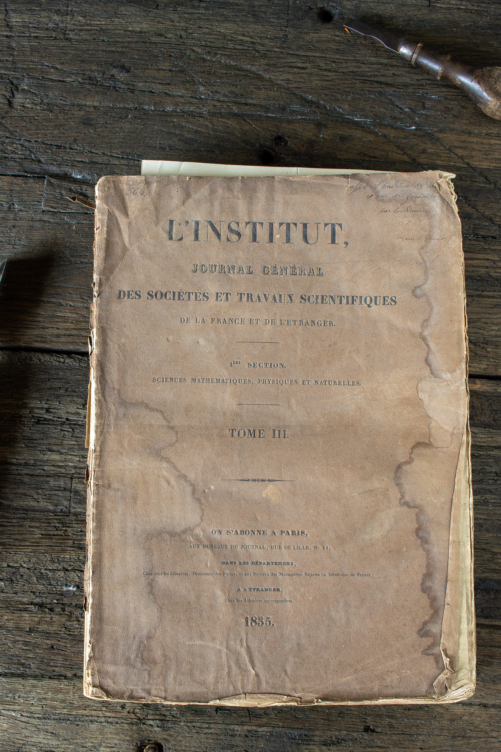 L’Institut, Journal Général des Sociétés et Travaux Scientifiques, vol. 3