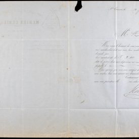 Mehier Cédie & Cie – 1870 Invoice and Letter for Lefaucheux-Type Double Barrel Shotgun