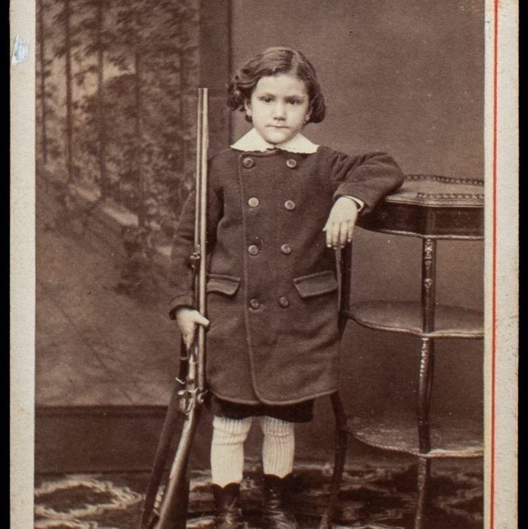 Young Pupil of the Hunt: Studio Portrait with Pinfire Shotgun